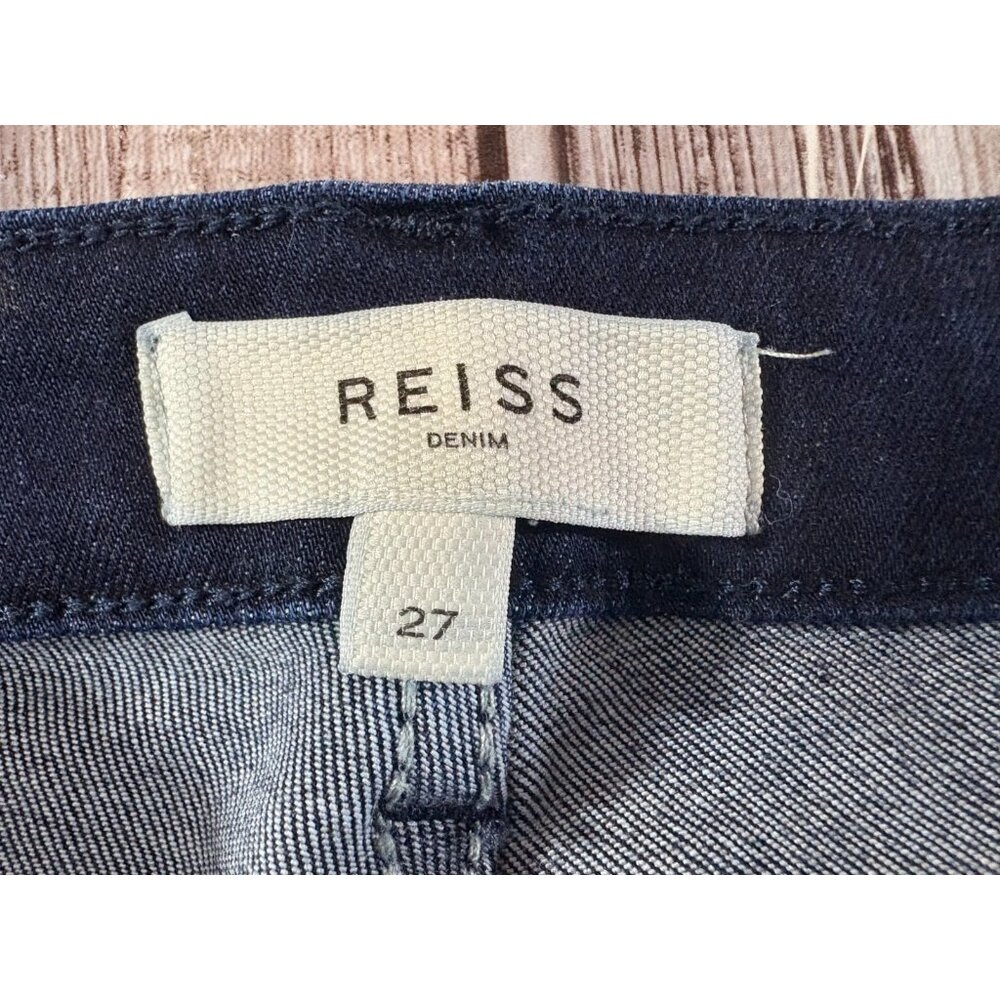 REISS Beau High Rise Stretch Flared Jeans sz 27 color Dark Indigo NWOT - Picture 2 of 9